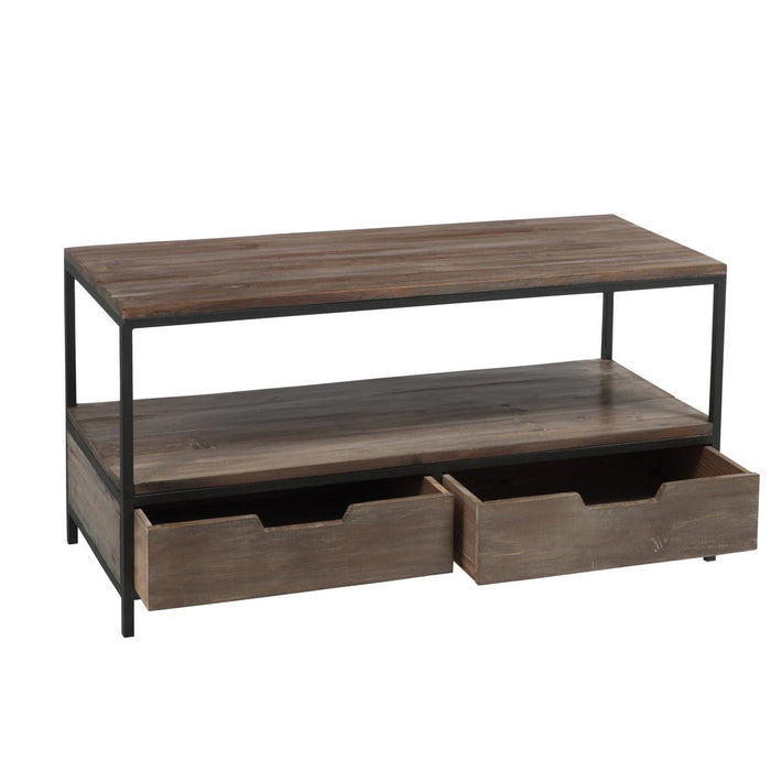 Salontafel Hout | Metaal Brown + Zwart-Salontafels-J-Line