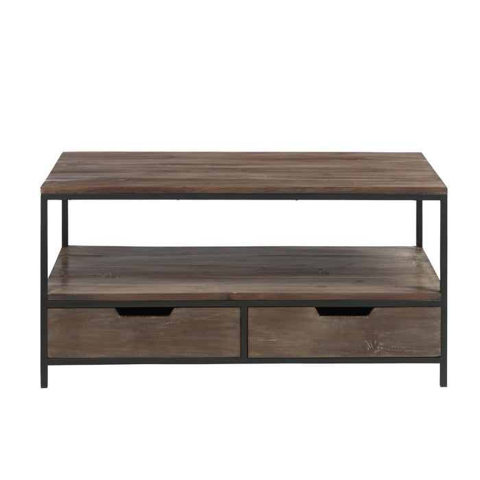 Salontafel Hout | Metaal Brown + Zwart-Salontafels-J-Line