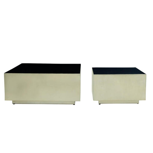 Salontafel Irvy Goud IJzer Coffeetable Vierkant Zwart Enamel-Salontafels-PTMD