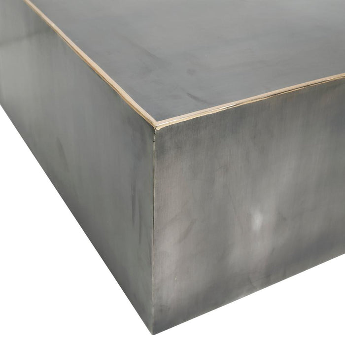 Salontafel Irvy Nickle IJzer Coffeetable Vierkant Goud Rand Sv-Salontafels-PTMD