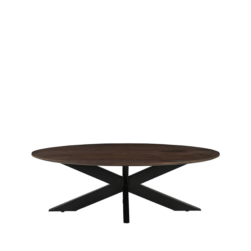 Salontafel James Espresso Mangohout 130 cm Ovaal 130x70x43 cm-Salontafels-LABEL51