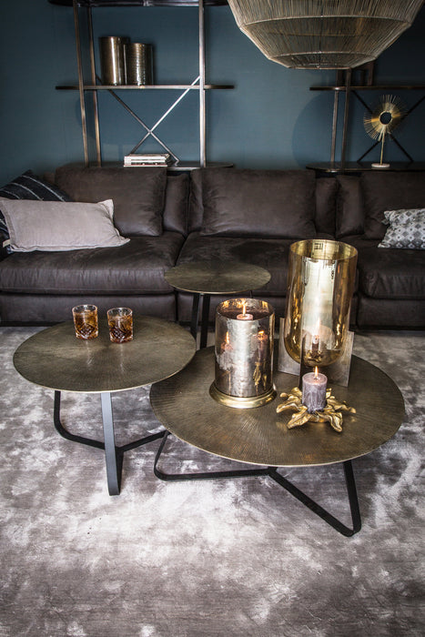 Coffee Tables Kae Gold Alu Black Iron Round Coffee Table L