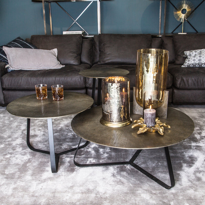 Coffee Tables Kae Gold Alu Black Iron Round Coffee Table L