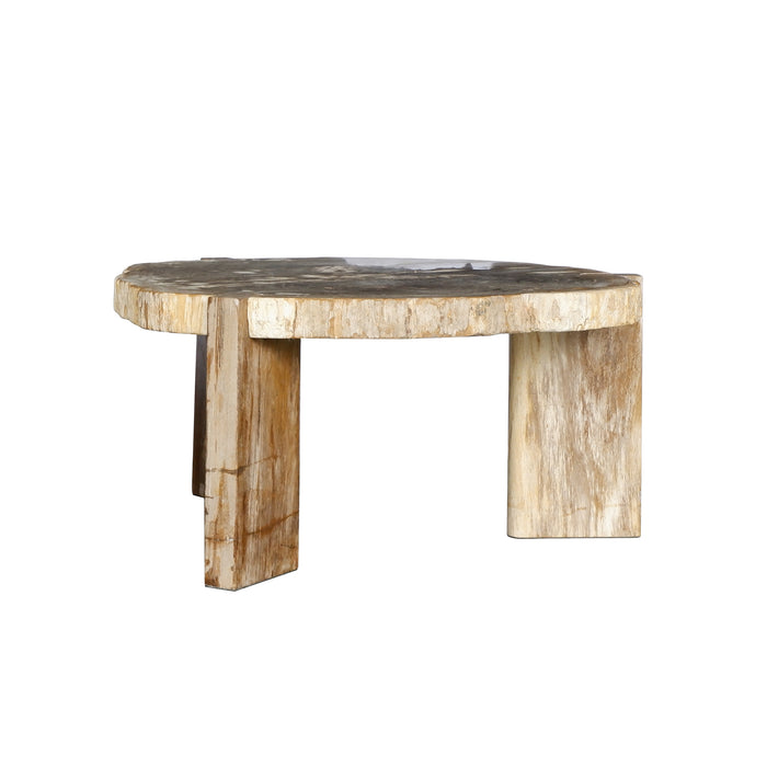 Salontafel Kayo Versteend Hout Beige Hoog-Salontafels-PTMD