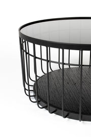 Salontafel Lance M Glass Zwart Ø60x31 cm-Salontafels-Creating Home