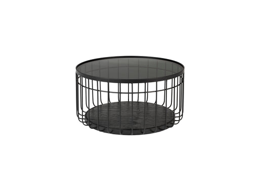 Salontafel Lance M Glass Zwart Ø60x31 cm-Salontafels-Creating Home