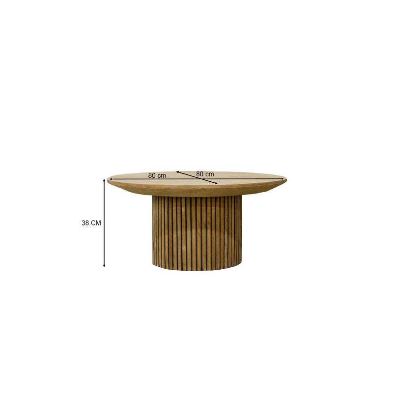 Salontafel Lausanne Teakhout Naturel hout 80 cm 80x80x38 cm-Salontafels-Livingfurn