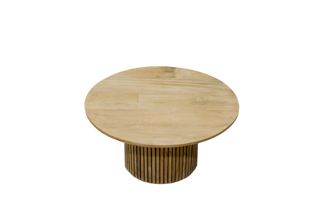 Salontafel Lausanne Teakhout Naturel hout 80 cm-Salontafels-Livingfurn