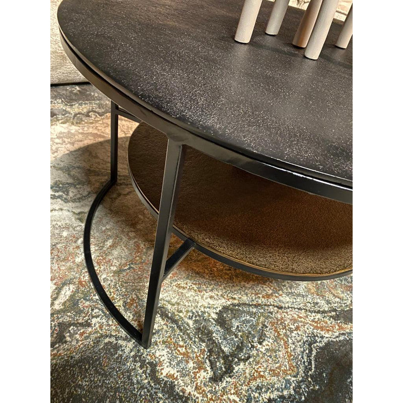 Salontafel Lecia Zwart Goud 80x80x50 cm-Salontafels-Starfurn