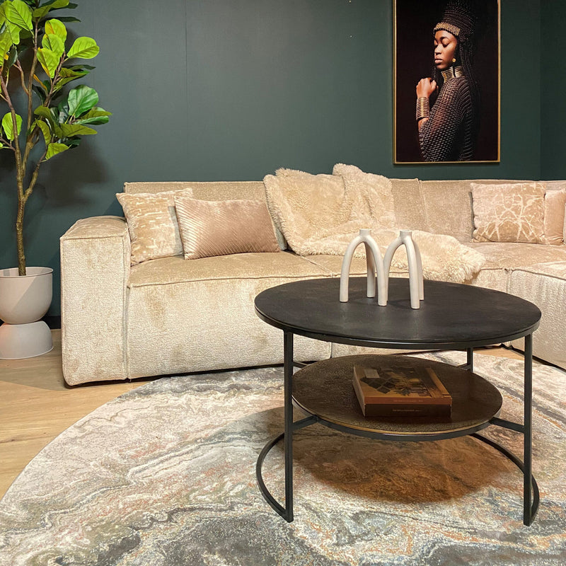Salontafel Lecia Zwart Goud 80x80x50 cm-Salontafels-Starfurn