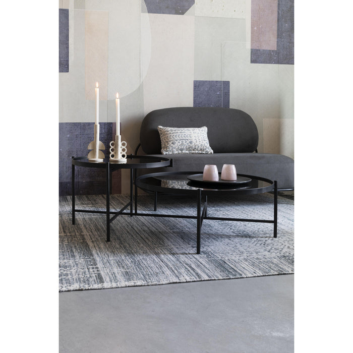 Salontafel Li Glass Zwart 122x82 cm-Salontafels-Creating Home