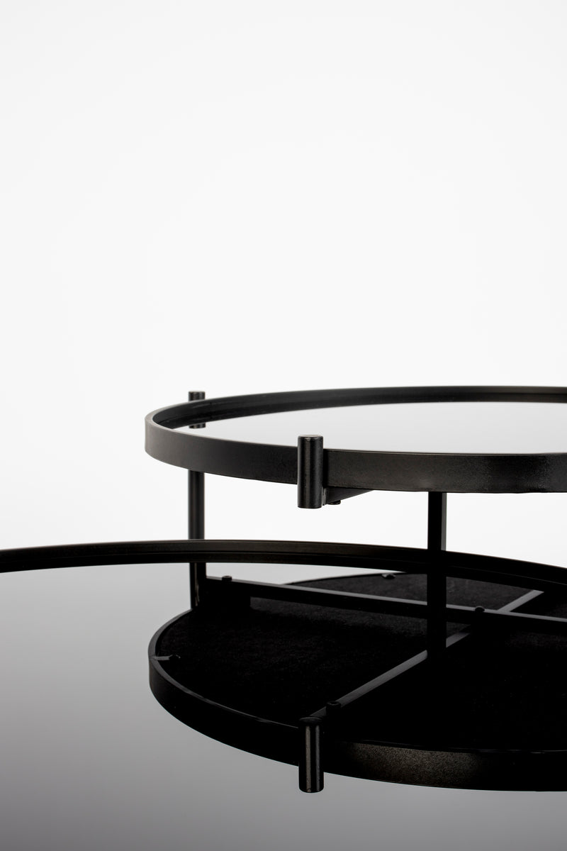 Salontafel Li Glass Zwart 122x82 cm-Salontafels-Creating Home