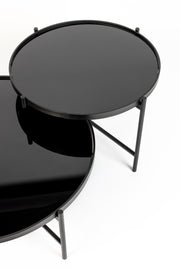 Salontafel Li Glass Zwart 122x82 cm-Salontafels-Creating Home