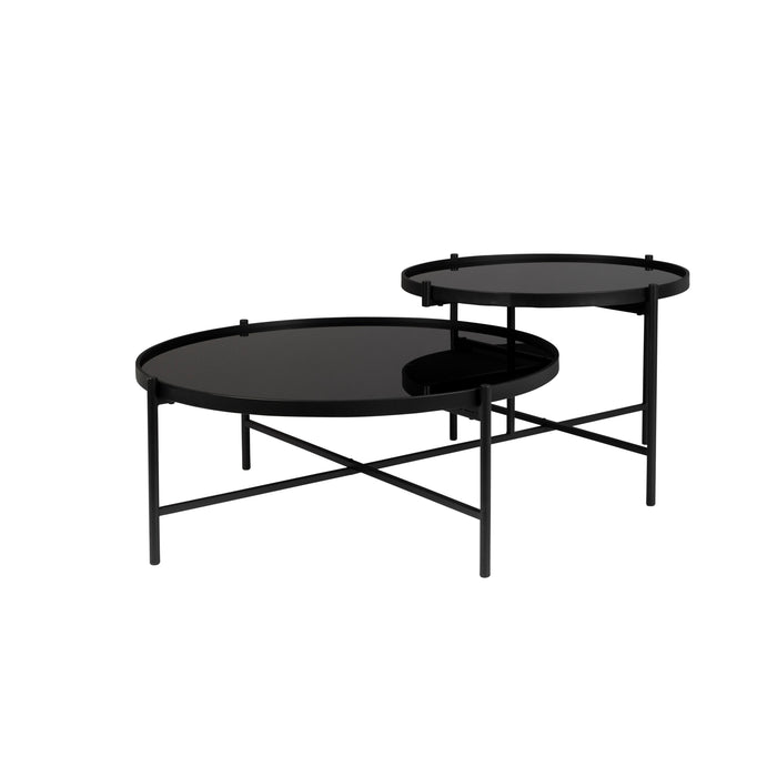 Salontafel Li Glass Zwart 122x82 cm-Salontafels-Creating Home