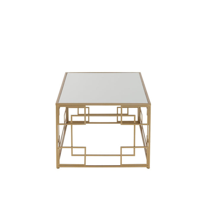 Salontafel Lijnen metaal/glas goud-Salontafels-J-Line
