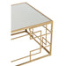 Salontafel Lijnen metaal/glas goud-Salontafels-J-Line