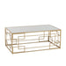 Salontafel Lijnen metaal/glas goud-Salontafels-J-Line