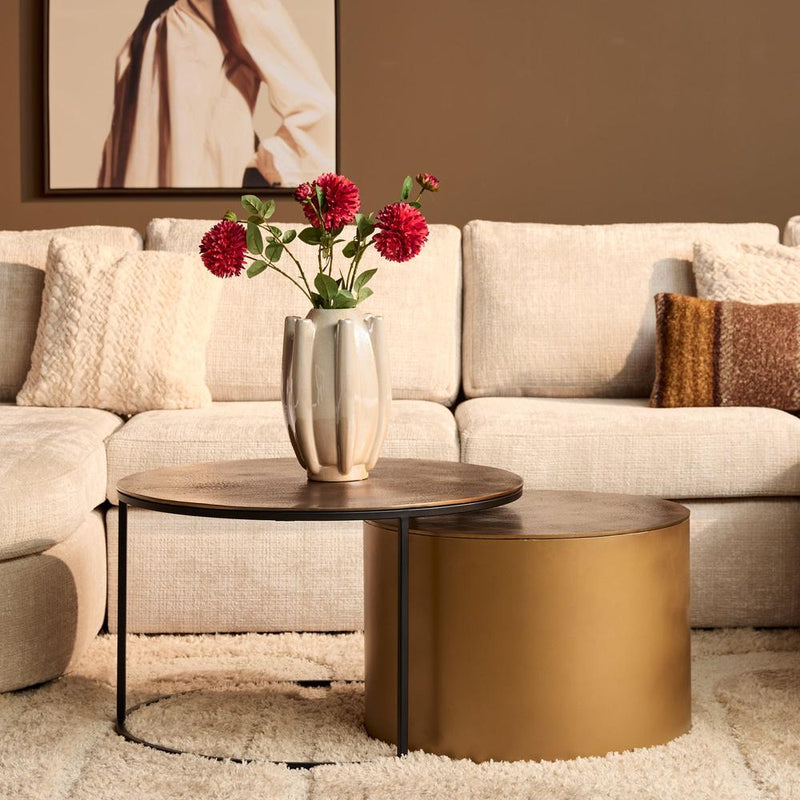 Salontafel Luna Goud Aluminium 75 cm 75x75x45 cm-Salontafels-Starfurn