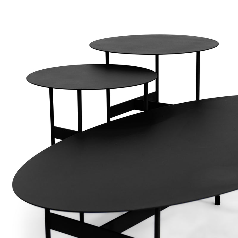 Salontafel MIRA OVAL Staal Zwart 120x39x35cm Spinder Design-Salontafels-Spinder