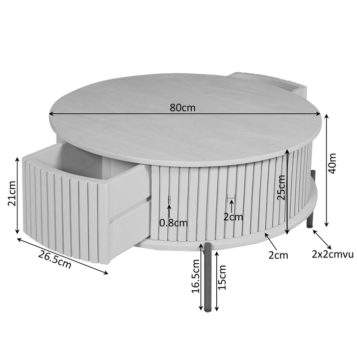 Salontafel Madison Bruin 80 cm Rond 80x80x40 cm-Salontafels-Starfurn