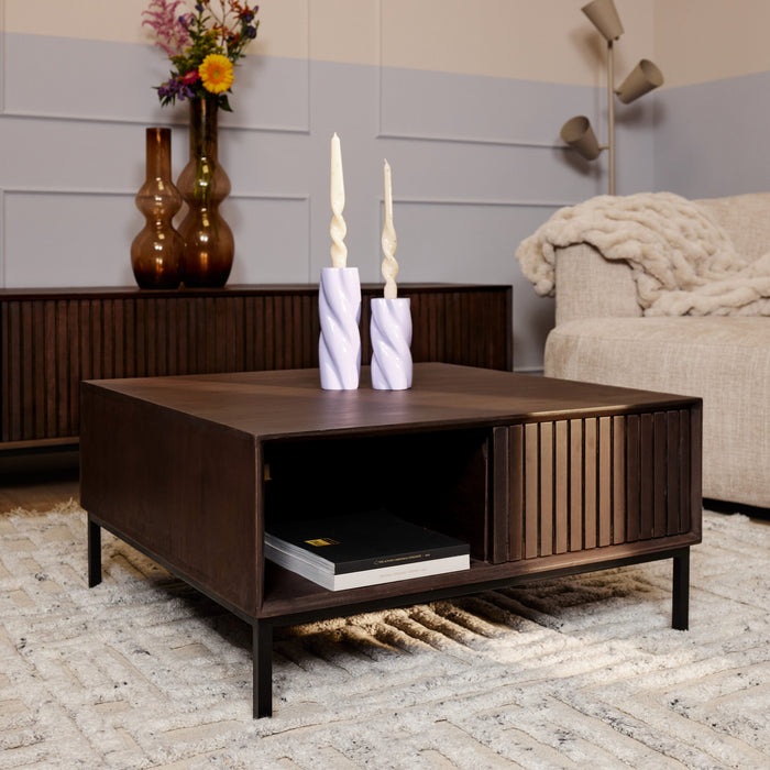 Salontafel Madison Bruin 80 cm Vierkant 80x80x40 cm-Salontafels-Starfurn