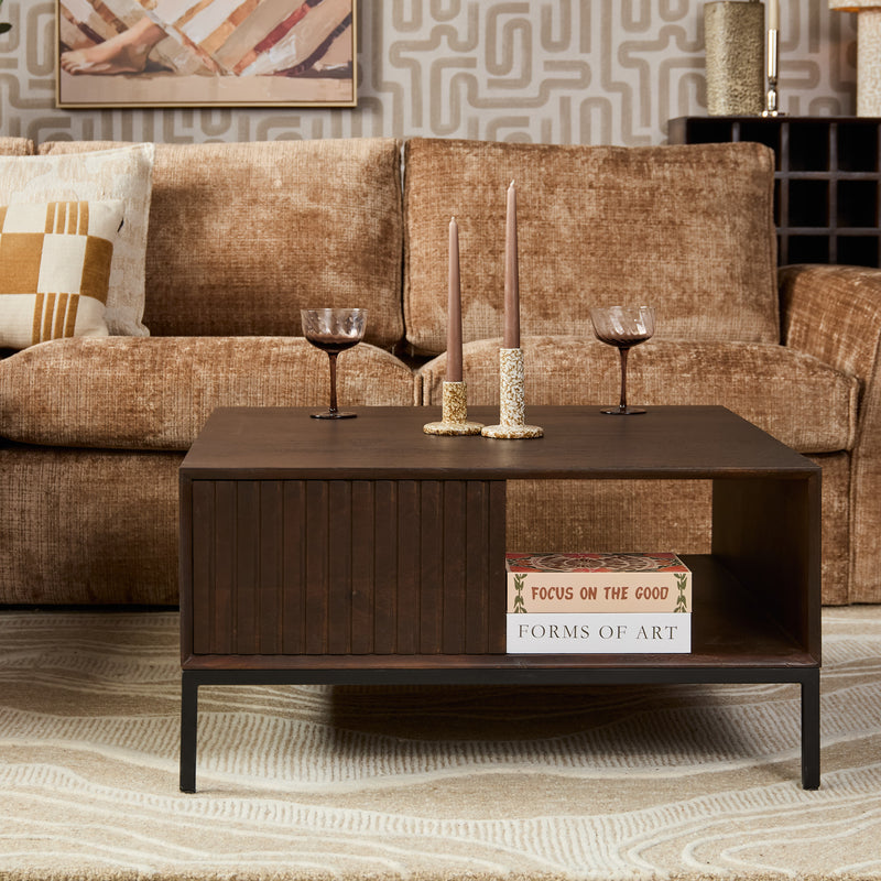 Salontafel Madison Bruin 80 cm Vierkant 80x80x40 cm-Salontafels-Starfurn