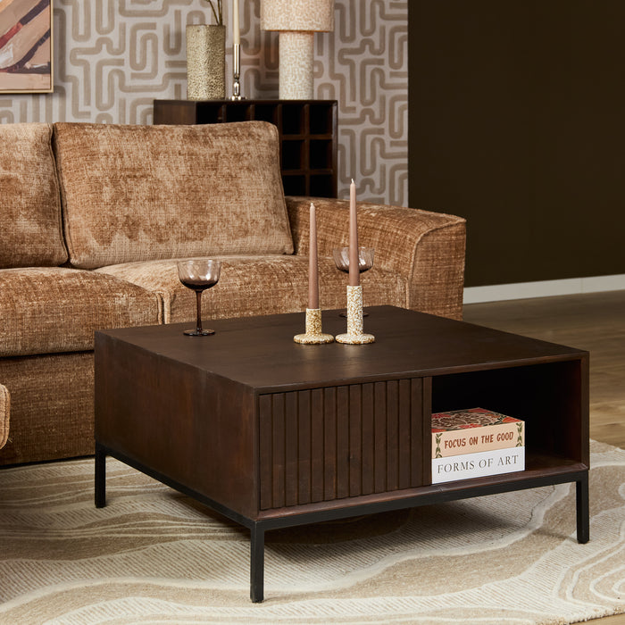 Salontafel Madison Bruin - 80 cm - Vierkant-Salontafels-Starfurn