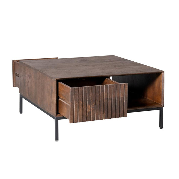 Salontafel Madison Bruin - 80 cm - Vierkant-Salontafels-Starfurn