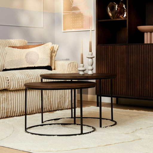 Salontafel Madison Bruin Mangohout 70 cm 70x70x45 cm-Salontafels-Starfurn