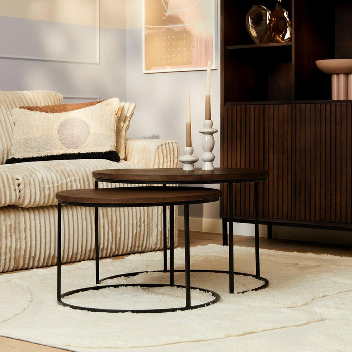 Salontafel Madison Bruin Mangohout 70 cm 70x70x45 cm-Salontafels-Starfurn