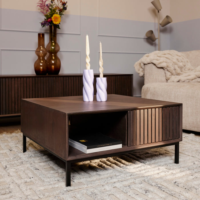 Salontafel Madison Walnoot | 80x80 cm-Salontafels-Starfurn