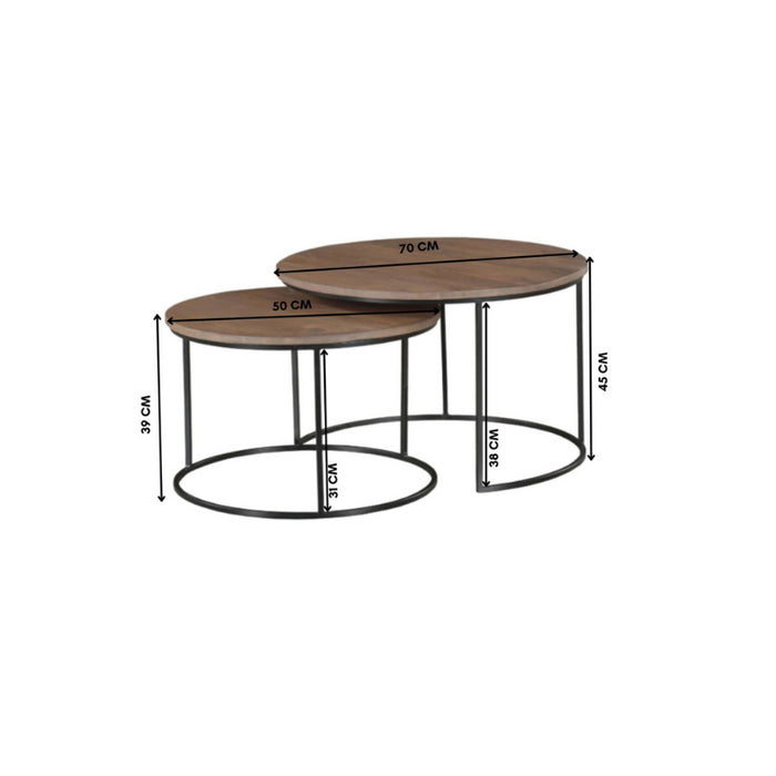 Salontafel Madison Walnoot | Set van 2-Salontafels-Starfurn