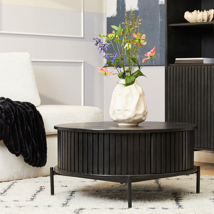Salontafel Madison Zwart Metaal 80 cm-Salontafels-Starfurn