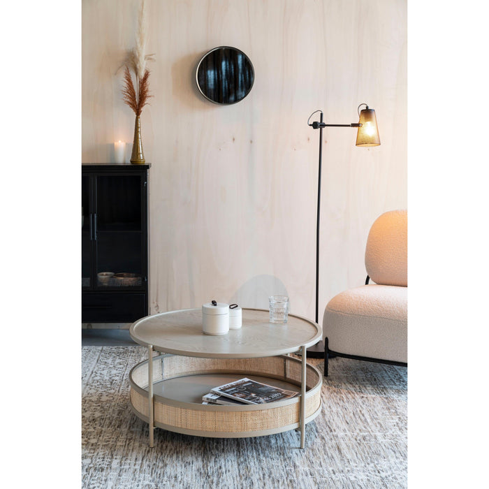 Salontafel Makoto MDF Beige Ø80x40 cm