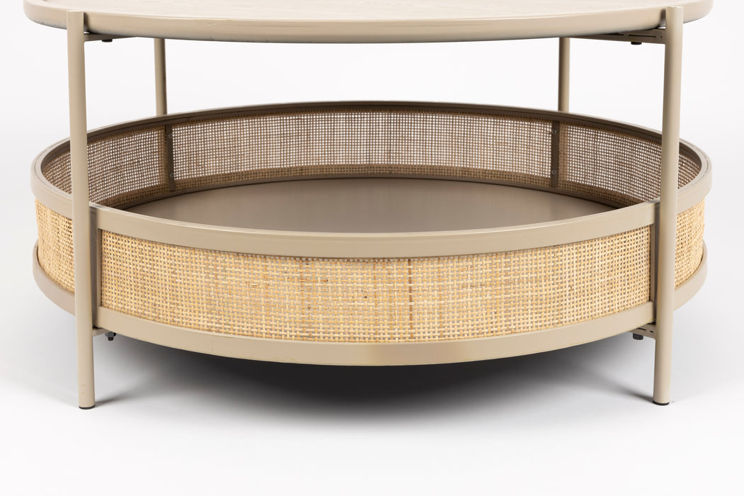 Salontafel Makoto MDF Beige Ø80x40 cm-Salontafels-Creating Home