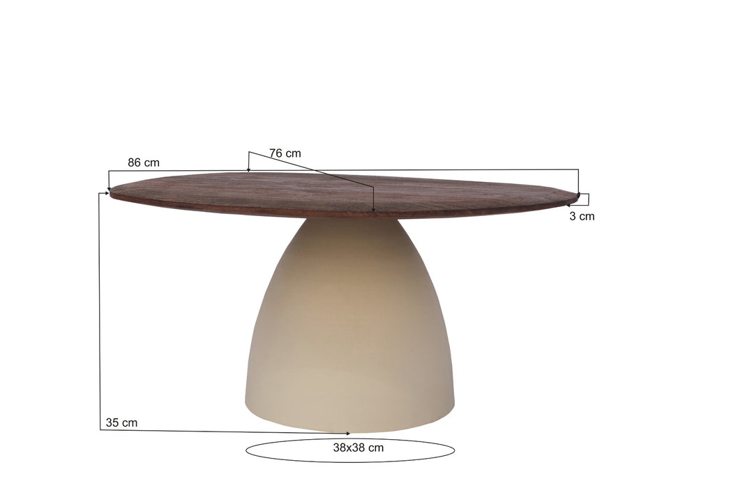 Salontafel Mangohout Crème wit 86 cm-Salontafels-Brix