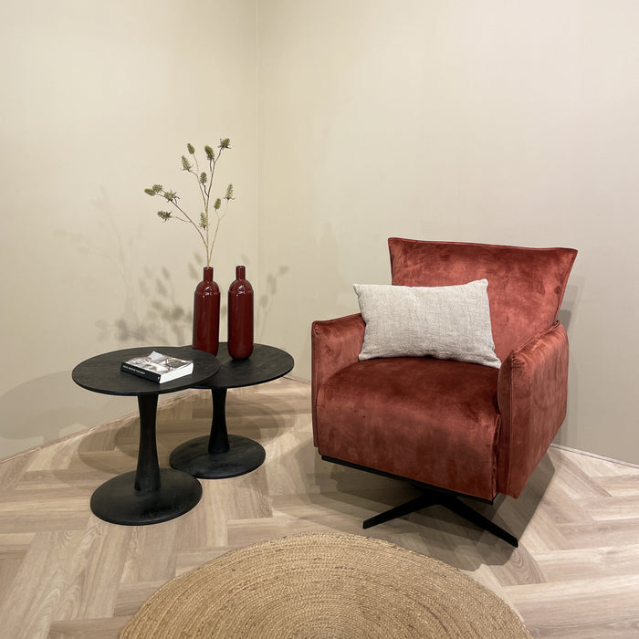 Salontafel Mangohout Zwart 60 cm-Salontafels-Brix