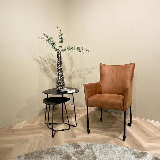 Salontafel Mangohout Zwart 70 cm - Zwart - 13613-Salontafels-Brix