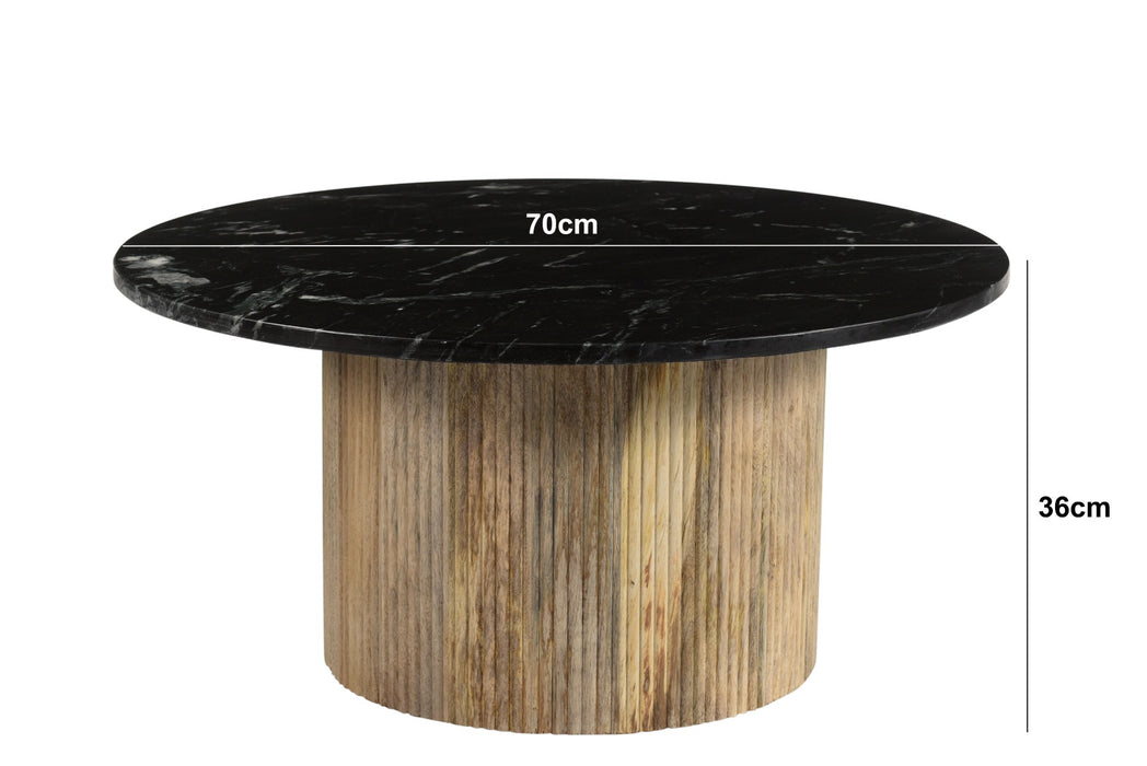 Salontafel Marmer Zwart 70 cm-Salontafels-Brix