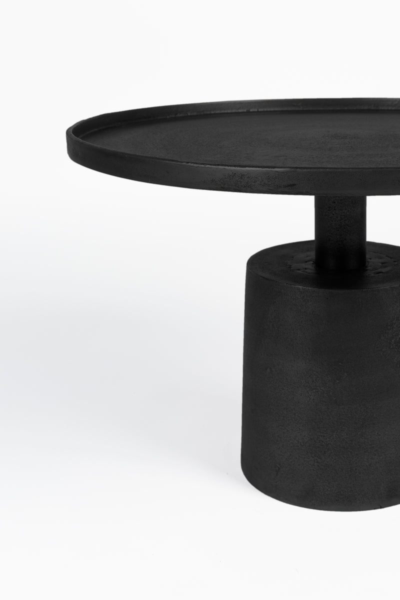 Salontafel Mason Antique Aluminum Zwart Ø60x40 cm-Salontafels-Creating Home