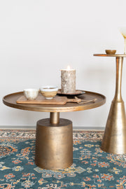 Salontafel Mason Antique Brass Aluminum Goud Ø60x40 cm-Salontafels-Creating Home