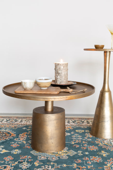 Salontafel Mason Antique Brass Aluminum Goud Ø60x40 cm-Salontafels-Creating Home