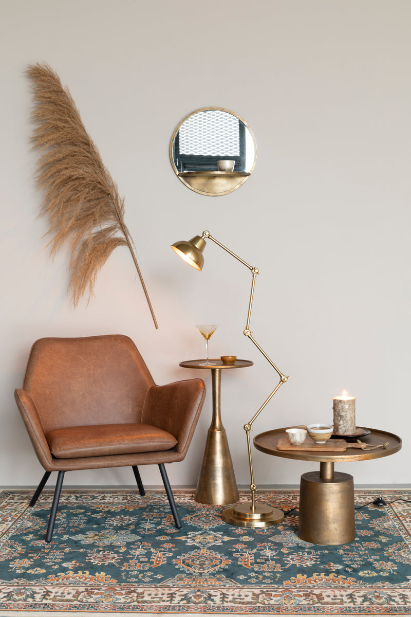 Salontafel Mason Antique Brass Aluminum Goud Ø60x40 cm-Salontafels-Creating Home