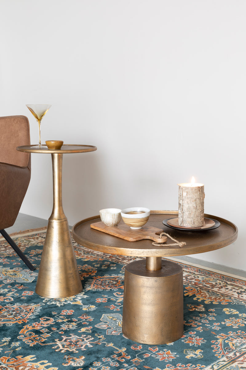 Salontafel Mason Antique Brass Aluminum Goud Ø60x40 cm-Salontafels-Creating Home