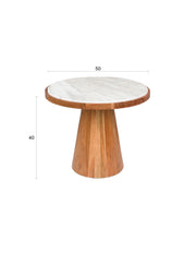 Salontafel Mees Marble Naturel Ø50x40 cm-Salontafels-Creating Home