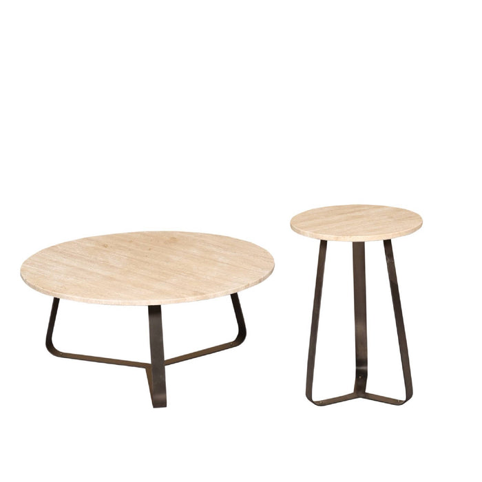 Coffee tables Coffee table Micka Black Travertine Coffeetable Round M
