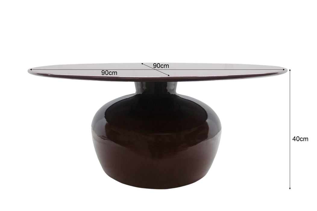 Salontafel Mila Gecoat Staal Bruin 90cm