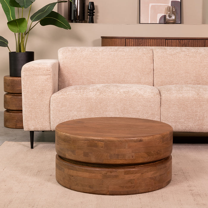 Salontafel Milly Nature Smooth Mangohout 70 cm Rond 70x70x31 cm-Salontafels-LABEL51