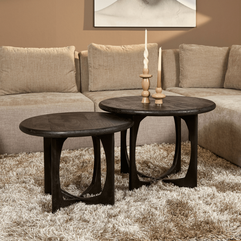 Salontafel Milou Zwart 70 cm 70x70x50 cm-Salontafels-Starfurn