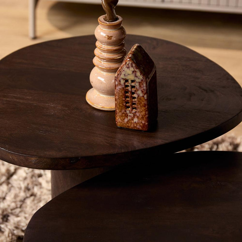 Salontafel Mirre | Brown | Set van 2 70x56x38 cm-Salontafels-Starfurn